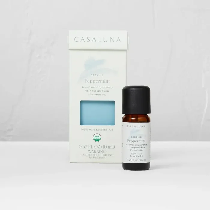 0.33 fl oz Organic Peppermint Essential Oil – Casaluna™ USDA Certified, Non-GMO, for Ultrasonic Diffusers