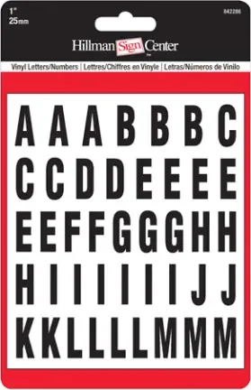 1 BLCK/WHITE LTTRS NUMBRS KT