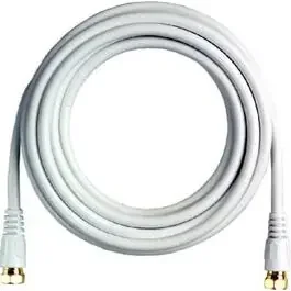 12-Ft. White RG6 Coaxial Cable With “F” Connectors