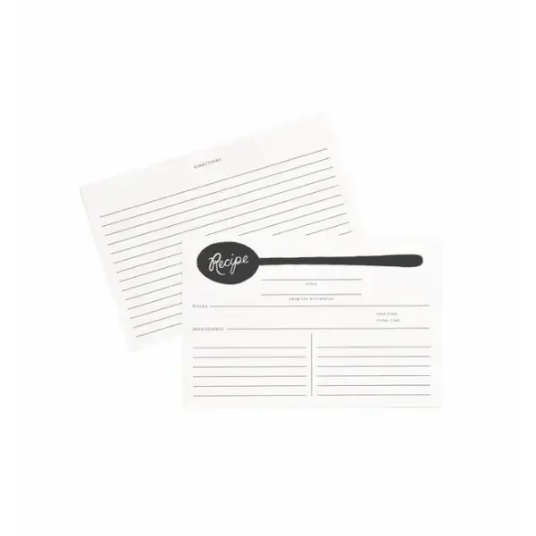 12PK CHARCOAL SPOON RECIPE CARDS