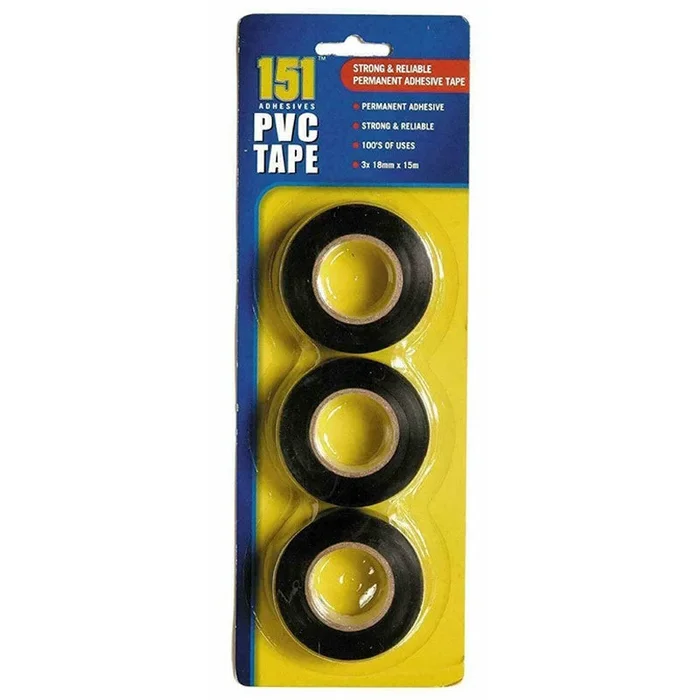 151 Adhesives Black PVC Tape 3 x 15m