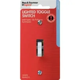 15A White Single-Pole Lighted Toggle Quiet Grounding Switch