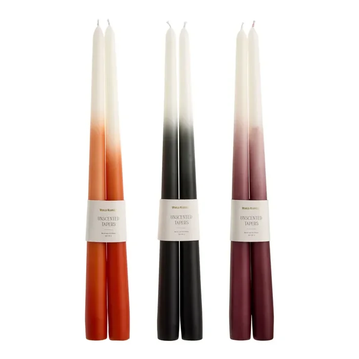 2 Pack Ombre Taper Candles Set of 3