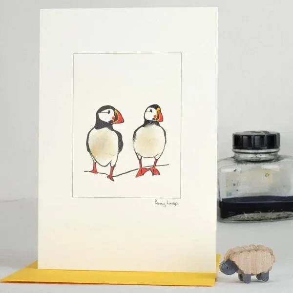 2 Puffins Card