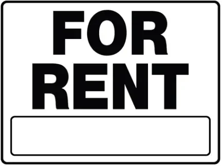 20 X 24 BLACK AND WHITEFOR RENT SIGN