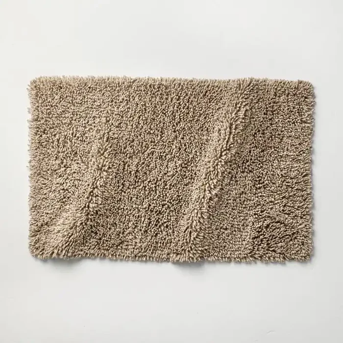 21″x34″ Mélange Looped Bath Rug Dark Sand – Casaluna™ Cotton, Tufted, Machine Washable, OEKO-TEX Certified