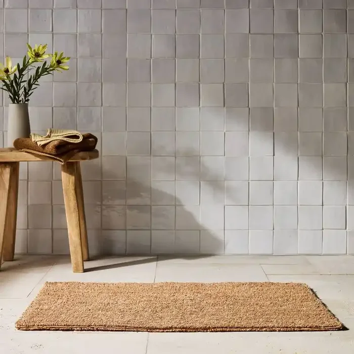 21″x34″ Organic Melange Reversible Bath Rug Warm Brown – Casaluna™