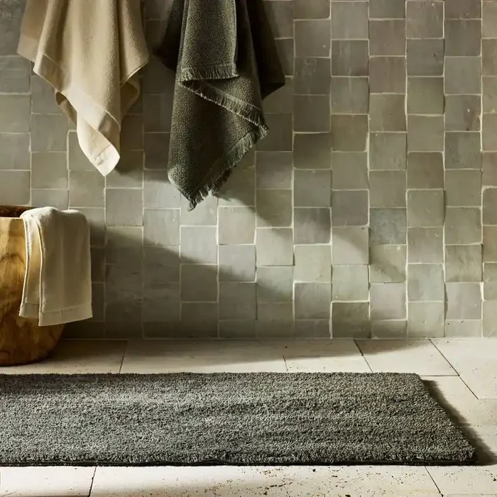 24″x40″ Organic Melange Reversible Bath Rug Olive – Casaluna™