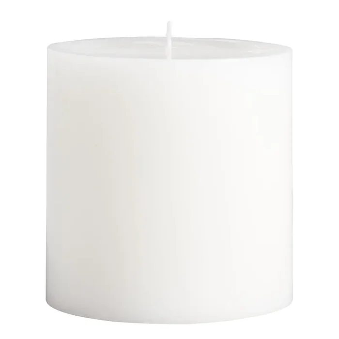 4×4 White Unscented Pillar Candle