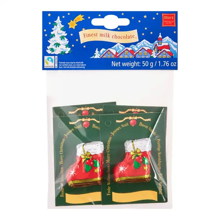 4 Pack Storz Chocolate Santa Boot Gift Tag Set of 2