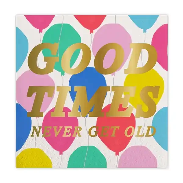 5″ FOIL NAPKINS-GOOD TIMES BAL