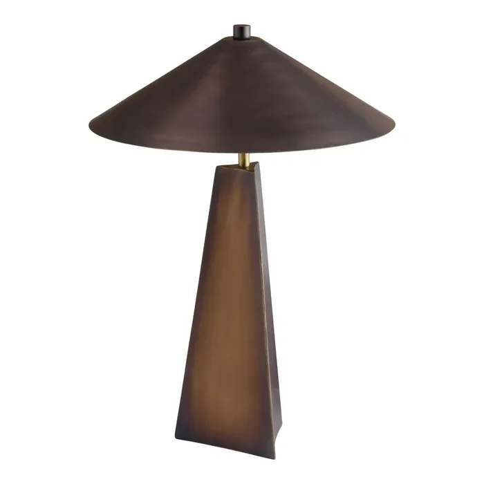 Aden Bronze and Black Metal Empire 2 Light Table Lamp