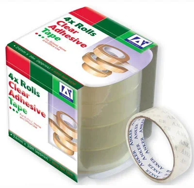 Adhesive Clear Tape 20m x 24mm 4 Rolls