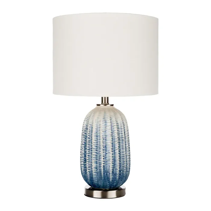 Adler Blue And White Textured Ceramic Table Lamp