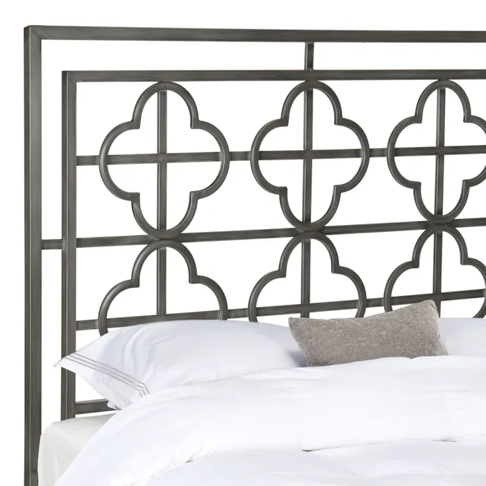 Aina Antique Metal Quatrefoil Headboard