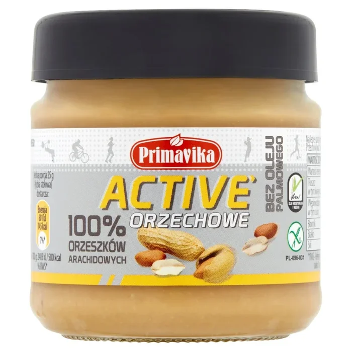 Aktive Erdnussbutter 100 % Erdnüsse 185 g PRIMAVIKA