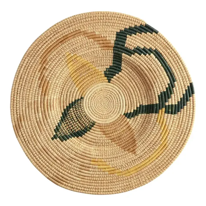 All Across Africa Floral Raffia Hacienda Disc Wall Decor