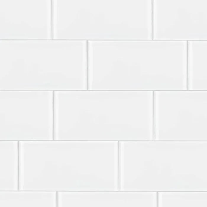 allen + roth White 4-in x 8-in Glossy Glass Subway Standard Wall Tile ( 0.21-sq ft Piece )