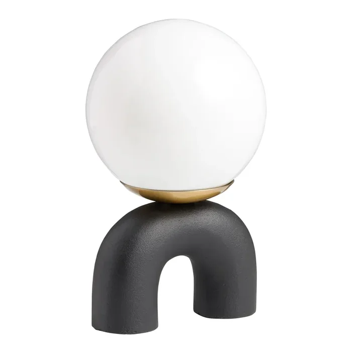 Amari Glass Globe and Ceramic Arch Table Lamp
