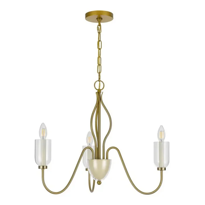 Annabelle Antique Brass Candelabra 3 Light Chandelier