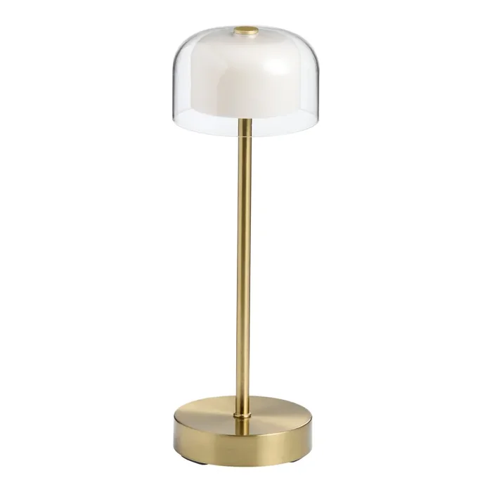 Antique Brass and White USB Rechargeable LED Portable Touch Lamp