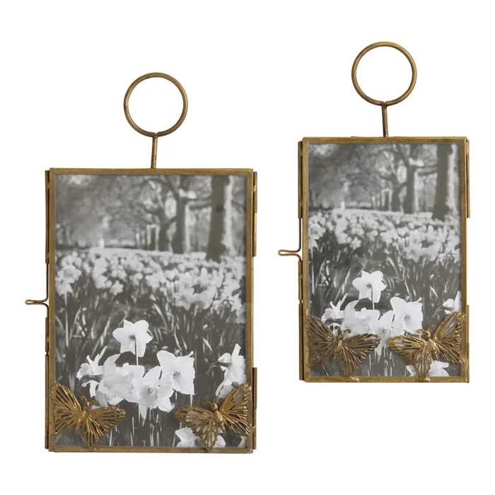 Antique Brass Butterfly Wall Picture Frame