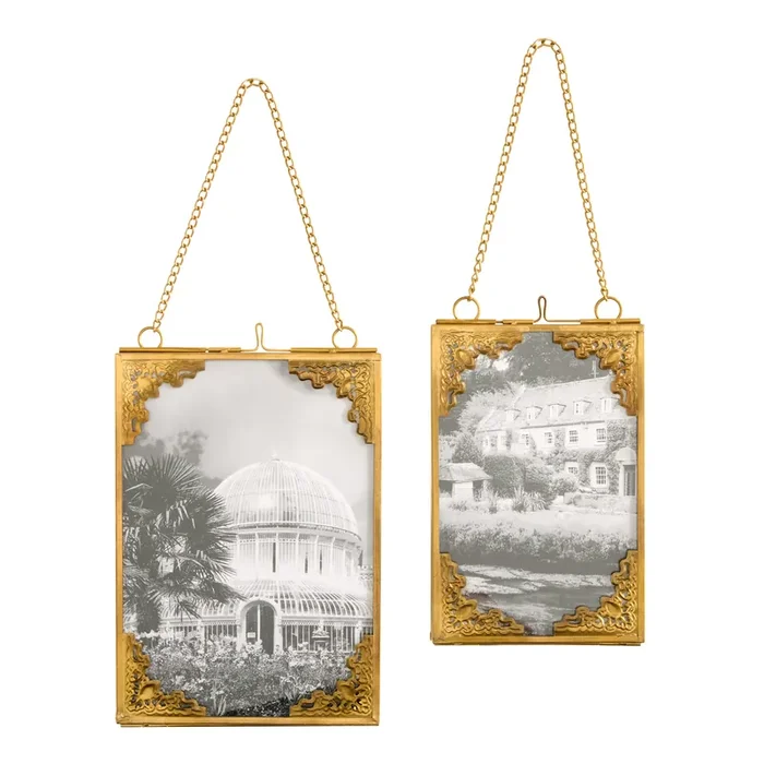 Antique Brass Vintage Lace Hanging Wall Picture Frame