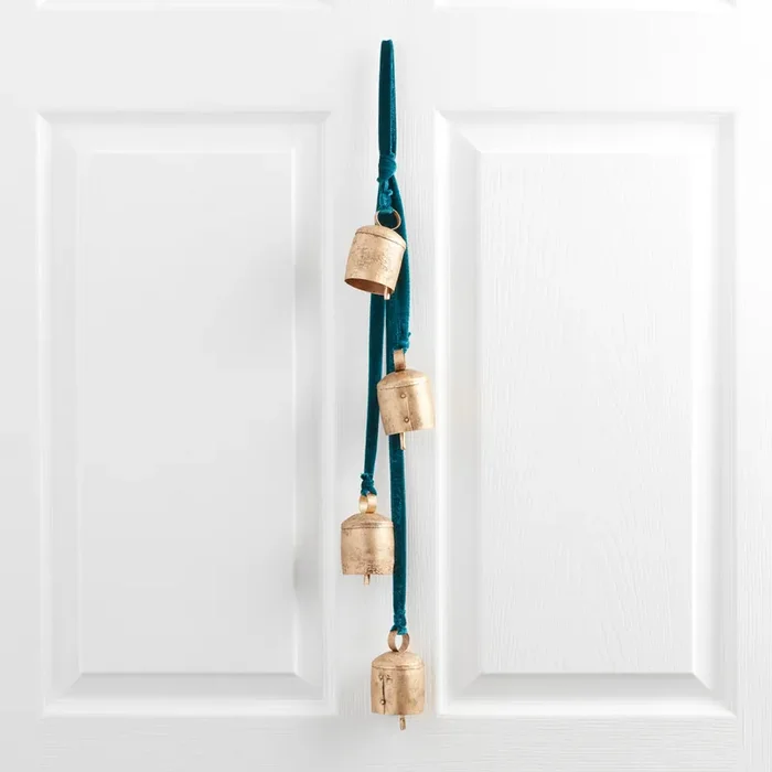 Antique Gold Metal Bells Hanging Decor