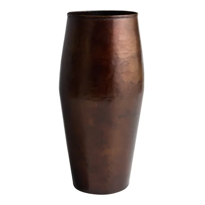 Antiqued Copper Slender Vase