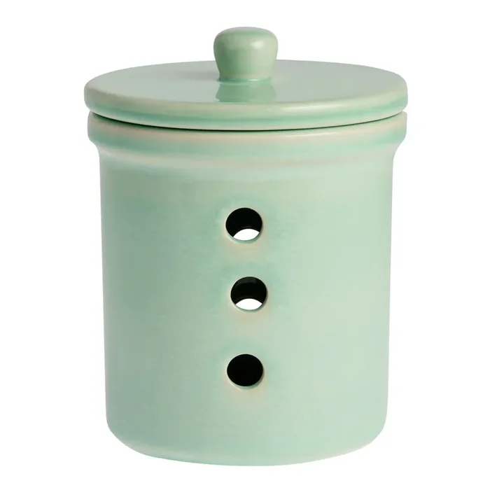Aqua Reactive Glaze Ceramic Garlic Keeper