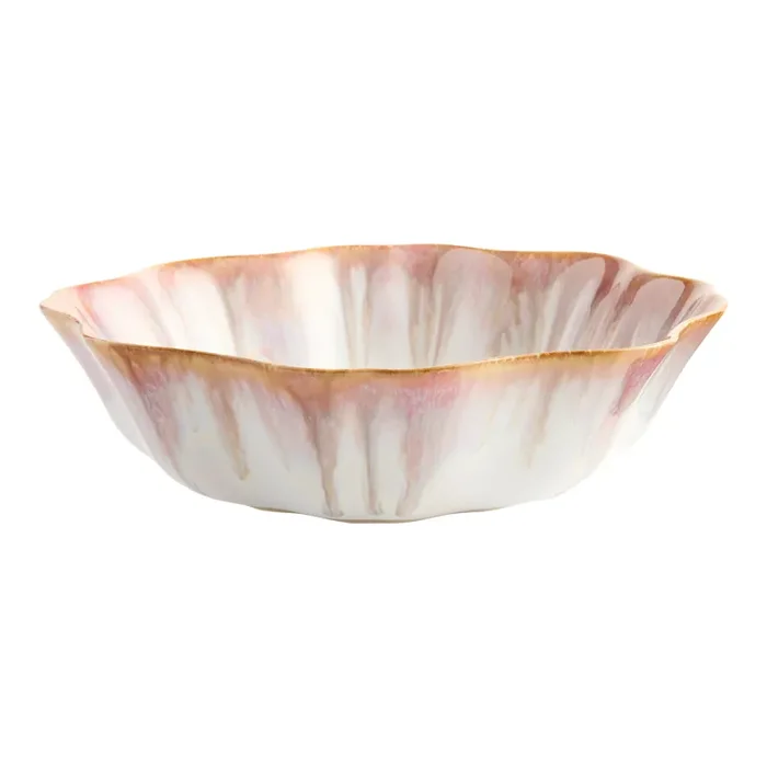 Ardan Caramel and Lavender Scalloped Serving Bowl