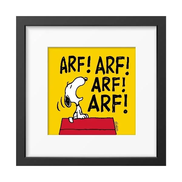 Arf! Arf! Arf! Arf! Snoopy Framed Print 12×12