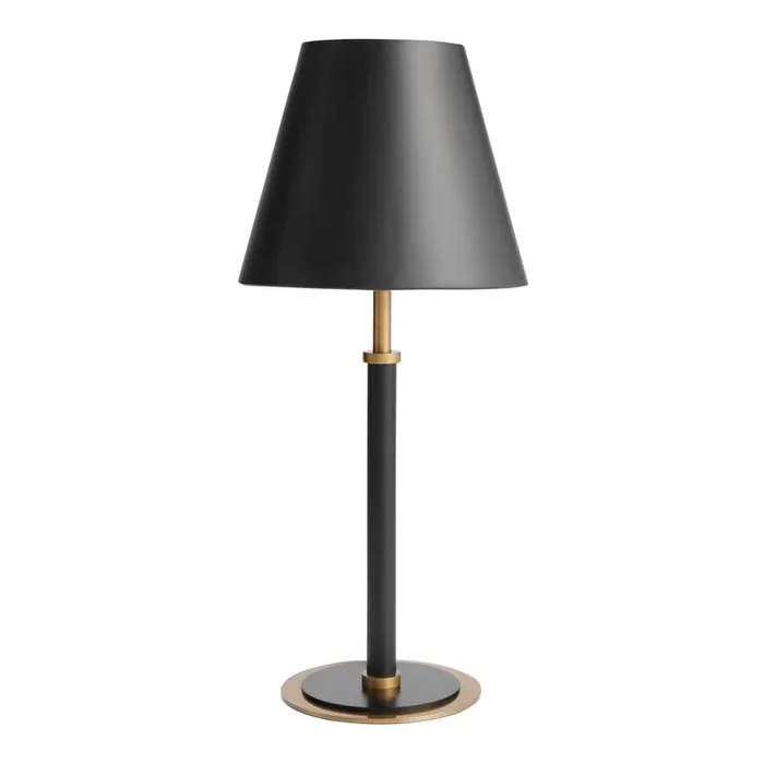 Arlo Black and Brass Metal Empire Shade Table Lamp