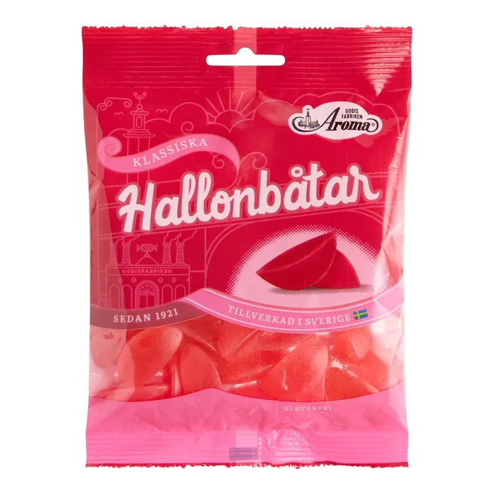 Aroma Hallonbåtar Raspberry Boat Swedish Gummy Candy