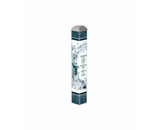 ART POLE 10″ BLUE GARDEN FLOWERS