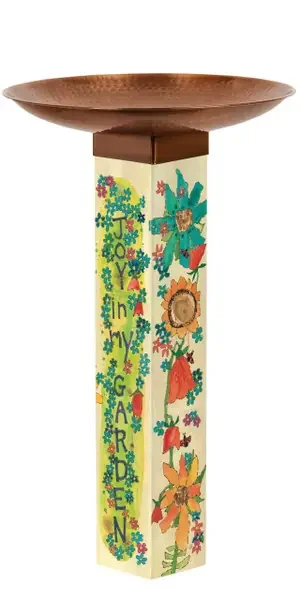 ART POLE BIRDBATH MUST HAVE FLOWERS