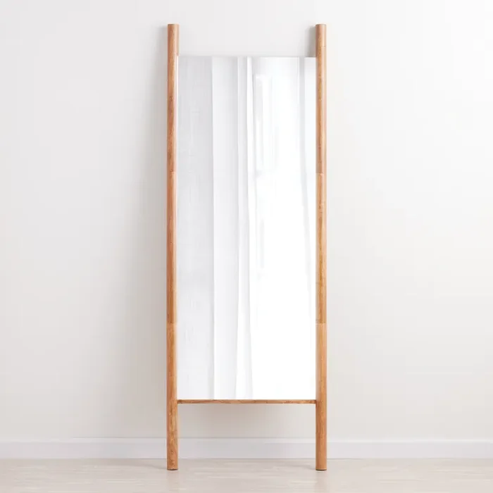 Arya Natural Wood Ladder Leaning Full Length Mirror