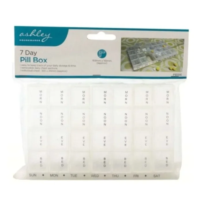 Ashley Housewares 7 Day Clear Pill Box