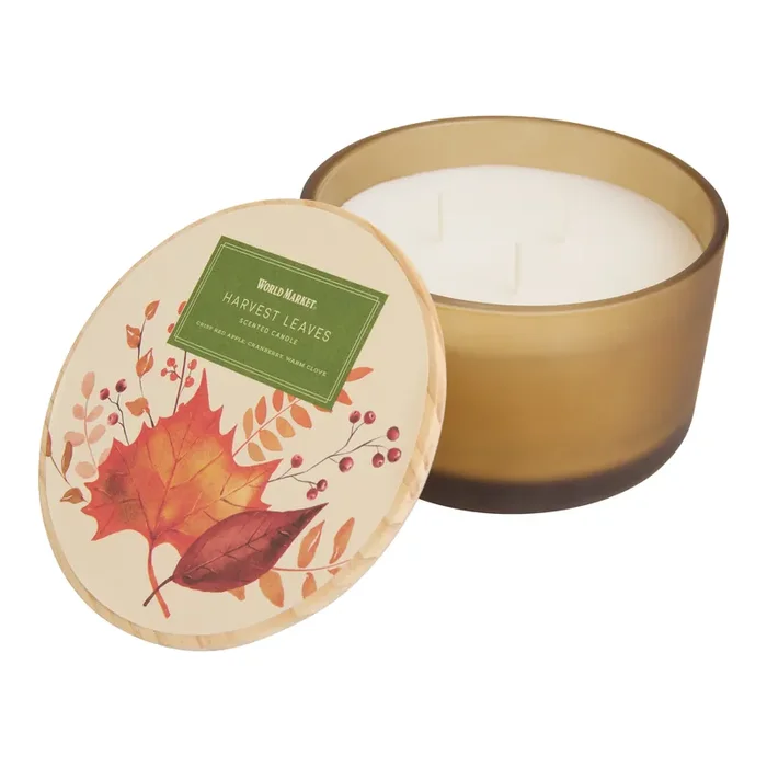 Autumn Grove Harvest Leaves 3 Wick Scented Candle