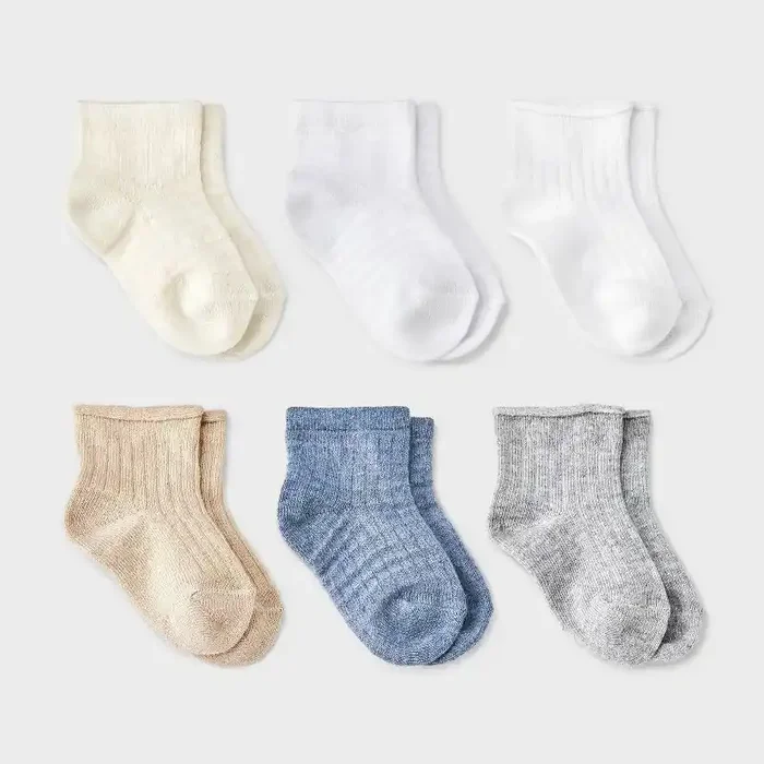 Baby 6pk Waffle Ribbed Ankle Socks – Cat & Jack™ 6-12M