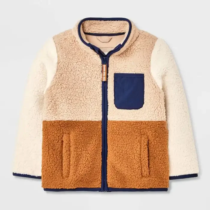 Baby Boys‘ Full Zip Fleece Jacket – Cat & Jack™ Brown 18M