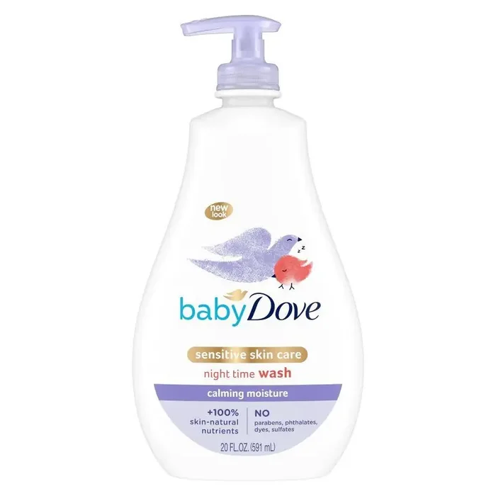 Baby Dove Calming Moisture Baby Body Wash & Shampoo, Hypoallergenic and Tear-Free – 20 fl oz