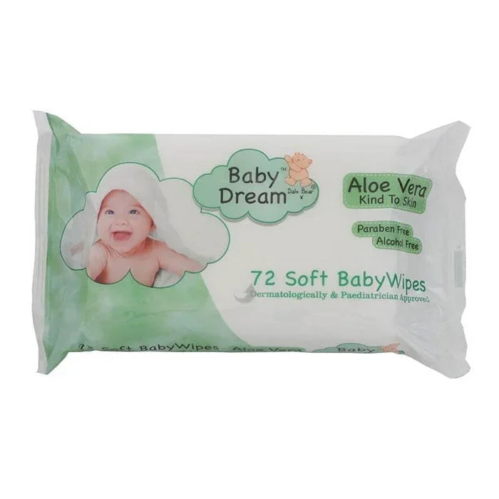 Baby Dreams Soft Babywipes Aloe Vera 72 Pack – Case of 12