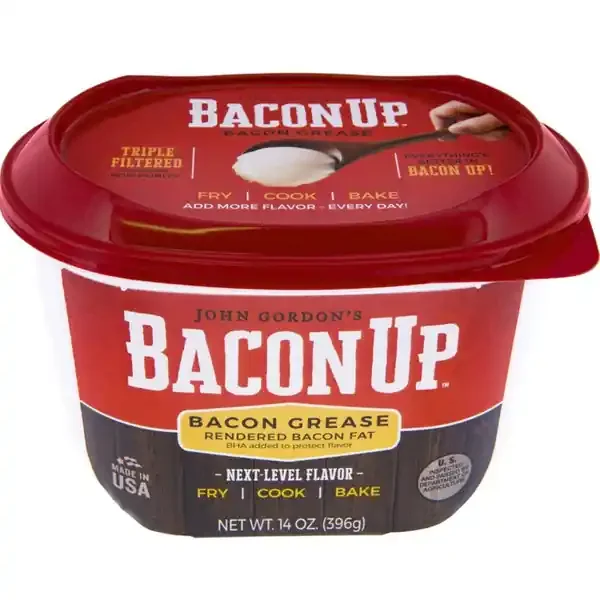 BACON UP JOHN GORDON‘S BACON GREASE 14 OZ BOXED
