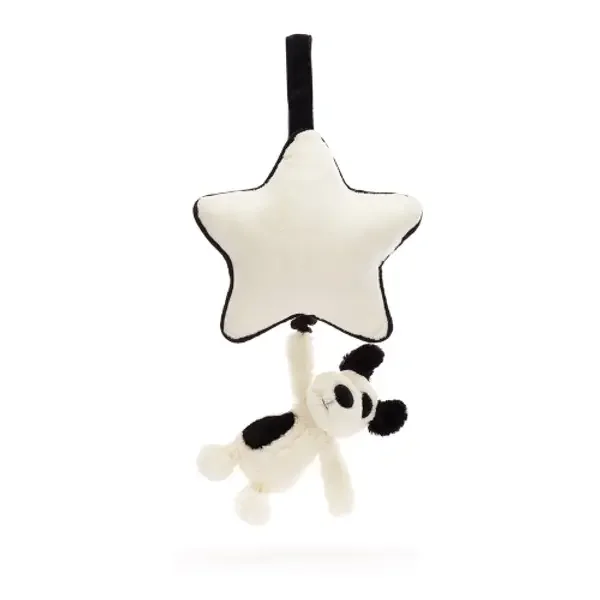 BASHFUL BLACK & CREAM PUP MUSICAL PULL