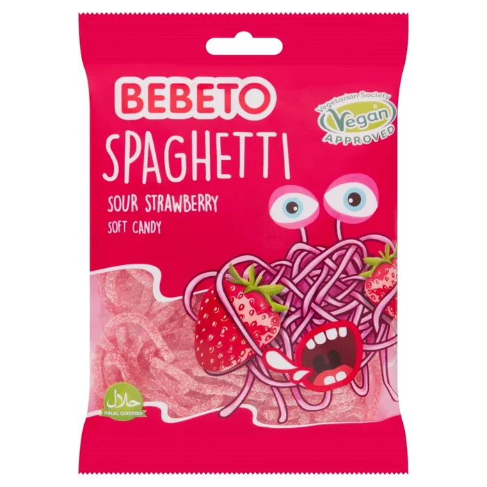 Bebeto Fizzy Strawberry Spaghetti 70g PMP 50p – Case of 20