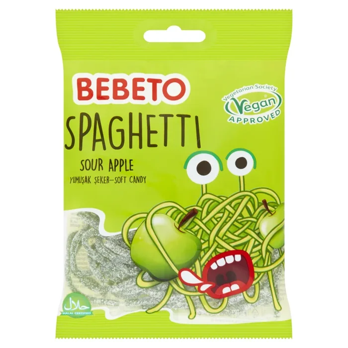 Bebeto Sour Apple Spaghetti 70g – Case of 20