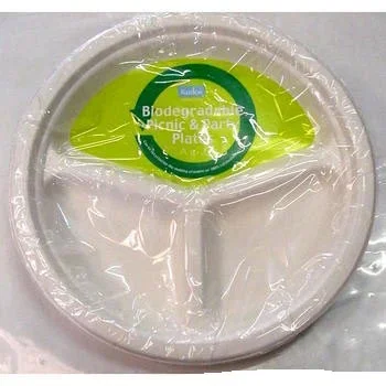 Biodegradable Sectioned Party Plate 4pc