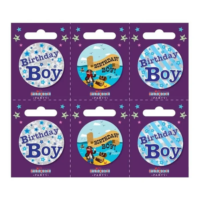 Birthday Badges “Birthday Boy” Design Small – Case of 6