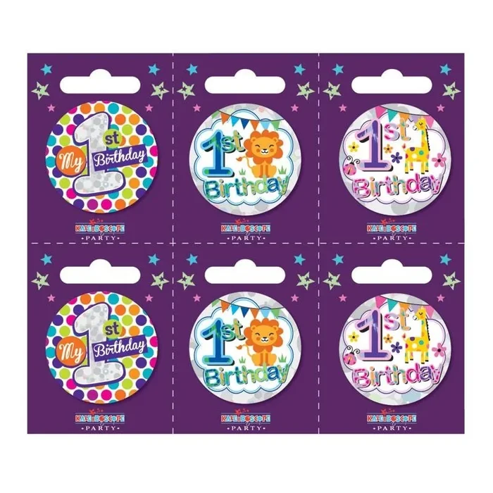 Birthday Badges Age 1 Small – Case of 6